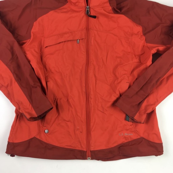 L L Bean Womens Windbreaker Jacket Orange Nylon M - Picture 7 of 8